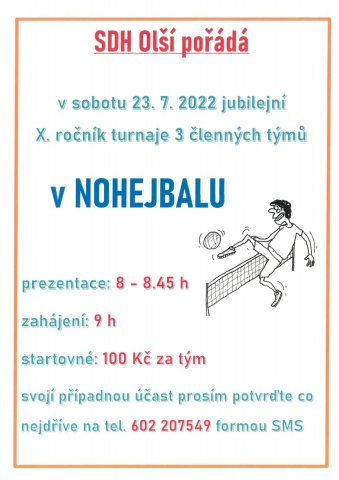 X. ročník turnaje v nohejbale - 23.7.2022